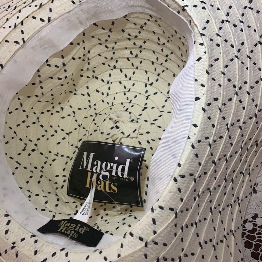 MAGID tan Summer wide brim Floppy Sun Hat w/leopard band… - Picture 5 of 9